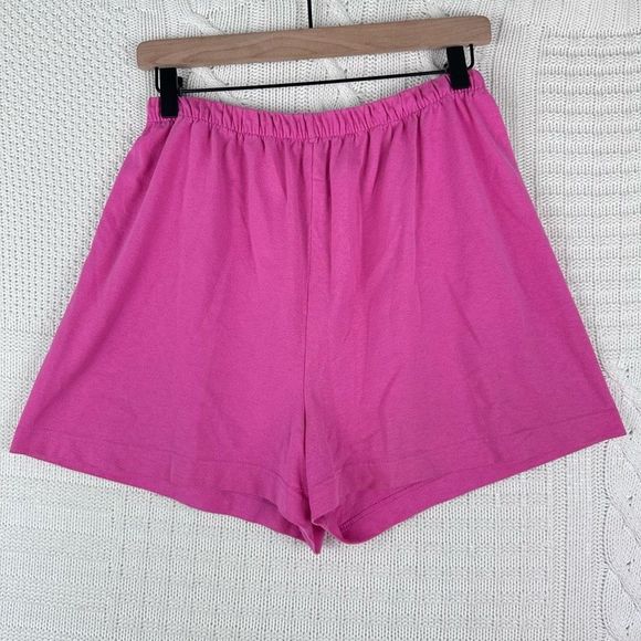 Vintage 90s Sears Vacation Beach Top Shorts Set Barbie Pink size Large - Picture 3 of 10